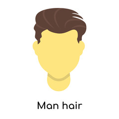 Man hair icon vector sign and symbol isolated on white background, Man hair logo concept