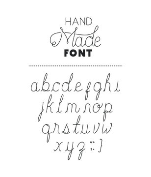 Hand Made Font Alphabet Vector Illustration Design