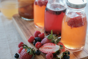 Kombucha second Fermented fruit tea, Probiotic food for gut health
