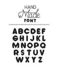 hand made font alphabet vector illustration design