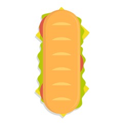 Sandwich top icon, flat style. Stock vector illustration