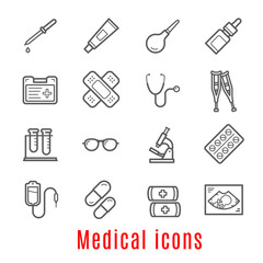 Medical thin line icon for medicine and healthcare
