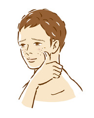 男性　肌トラブル　シミ　美容