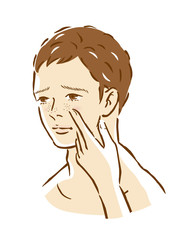 男性　肌トラブル　毛穴　小鼻　黒ずみ