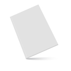 Closed book, cover. Mockup for the cover design. High detail. Isolated on white background