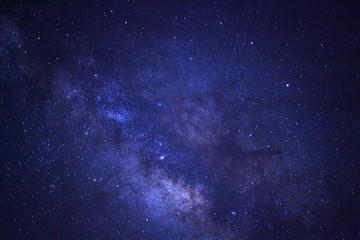 The center of milky way galaxy with cloud and space dust in the universe, Long exposure photograph, with grain.