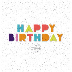 birthday to you phrase with hand made font. Vector illustrat
