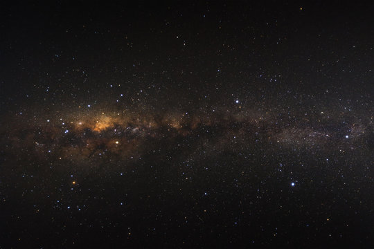 Clearly milky way galaxy with stars and space dust in the universe