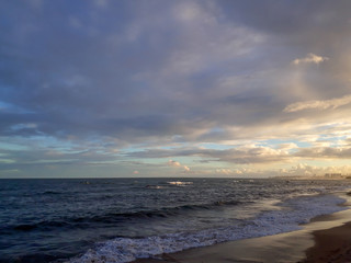 On the horizon, Sunset in the neighborhood of Itapuã - City of Salvador - Brazil