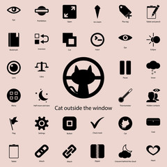 cat outside the window icon.  Detailed set of minimalistic icons. Premium graphic design. One of the collection icons for websites, web design, mobile app © rashadaliyev