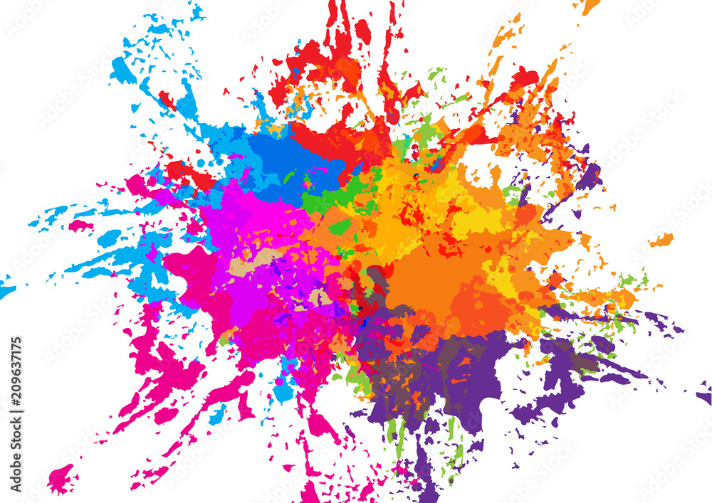 Wall mural abstract vector splatter colorful background design. illustration vector design