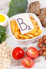 Nutritious ingredients containing vitamin B2, natural minerals and fiber, healthy nutrition