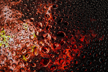 National flag of  China with drops