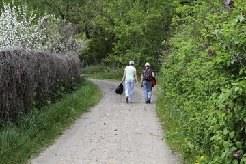 People on the country road