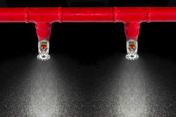 Image of pendent fire sprinkler on white background (with cliiping path). Fire sprinklers are part...