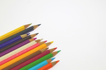 colorful pencils isolated on white background