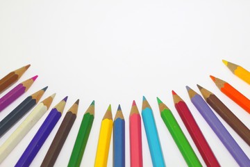 colorful pencils isolated on white background