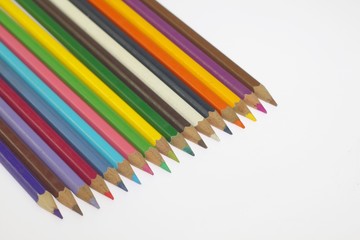 colorful pencils isolated on white background