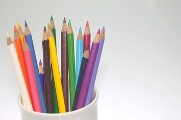 colorful pencils isolated on white background