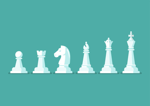 Chess piece vector icons set