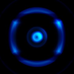 Digital lens with blue eye effect, abstract background