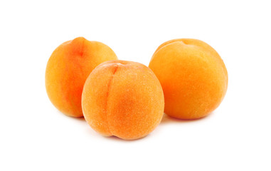 Fresh peaches isolated on white background