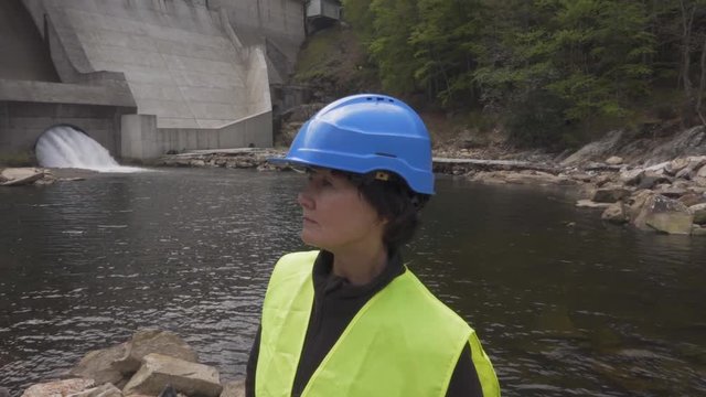 Portrait of a seriouse woman in hemlet
