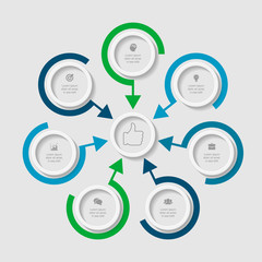 Vector infographic template for diagram, graph, presentation, chart, business concept with 7 options.