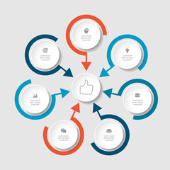 Vector infographic template for diagram, graph, presentation, chart, business concept with 7 options.