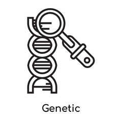 Genetic icon vector sign and symbol isolated on white background, Genetic logo concept, outline symbol, linear sign