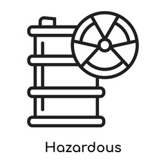 Hazardous icon vector sign and symbol isolated on white background, Hazardous logo concept, outline symbol, linear sign