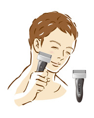 男性　ひげそり　身だしなみ　電気シェーバー