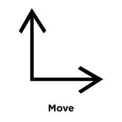 Move icon vector sign and symbol isolated on white background, Move logo concept
