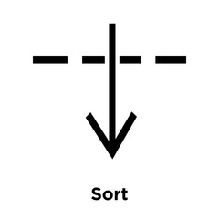 Fototapeta premium Sort icon vector sign and symbol isolated on white background, Sort logo concept