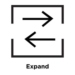 Expand icon vector sign and symbol isolated on white background, Expand logo concept