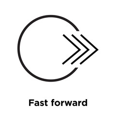 Fast forward icon vector sign and symbol isolated on white background, Fast forward logo concept
