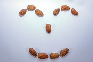sign of emotion (face) by nuts (almond)