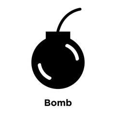 Bomb icon vector sign and symbol isolated on white background, Bomb logo concept, outline symbol, linear sign