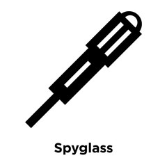 Spyglass icon vector sign and symbol isolated on white background, Spyglass logo concept, outline symbol, linear sign