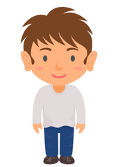 ジーンズと白シャツを着た男性