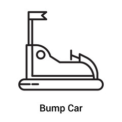Bump Car icon vector sign and symbol isolated on white background, Bump Car logo concept, outline symbol, linear sign