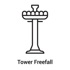 Tower Freefall icon vector sign and symbol isolated on white background, Tower Freefall logo concept, outline symbol, linear sign