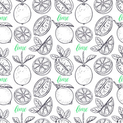 seamless background of limes