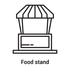 Food stand icon vector sign and symbol isolated on white background, Food stand logo concept, outline symbol, linear sign