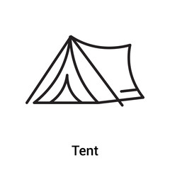Tent icon vector sign and symbol isolated on white background, Tent logo concept, outline symbol, linear sign