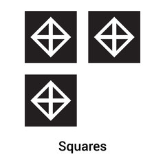 Squares icon vector sign and symbol isolated on white background, Squares logo concept, outline symbol, linear sign