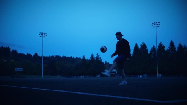 Soccer Juggle Practice Blue Filter