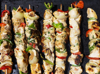 brochettes de volailles à la plancha