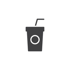 Smoothie cup vector icon. filled flat sign for mobile concept and web design. Takeaway cocktail drink cup simple solid icon. Symbol, logo illustration. Pixel perfect vector graphics