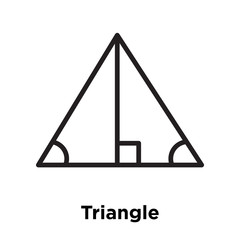 Triangle icon vector sign and symbol isolated on white background, Triangle logo concept, outline symbol, linear sign